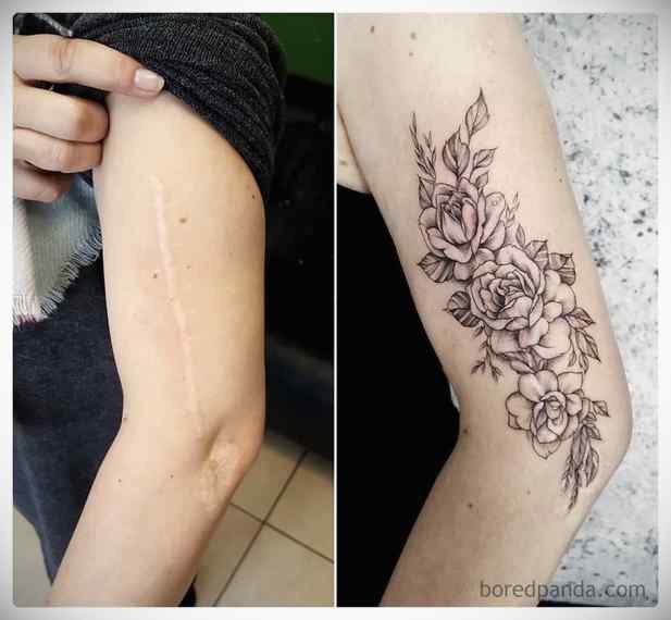 Imágenes de tatuajes usados para tapar cicatrices. 5