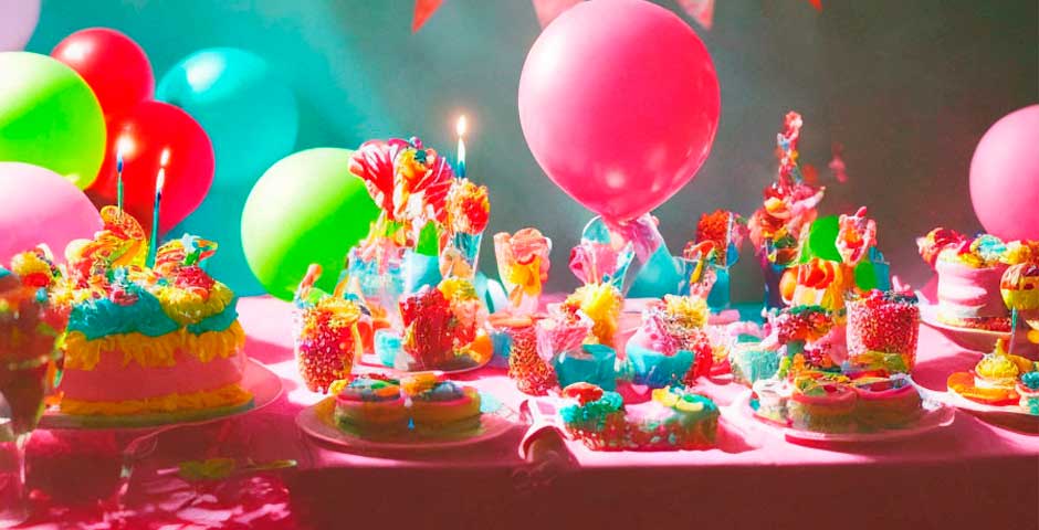 Fiestas espectaculares con globos y tartas